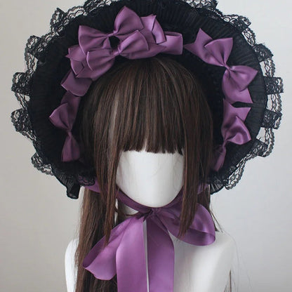 Diablo Kills Gothic Lolita Flat Bonnet Hat