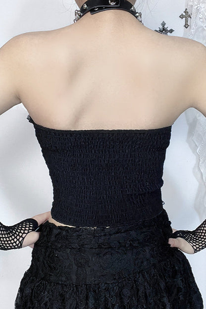 Dark Gothic Cross Chain Bustier Corset