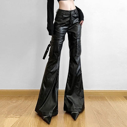 Cargo Waist Black Utility Pants
