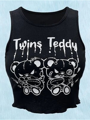 Punk Teddy Graphic Cropped Cami Top