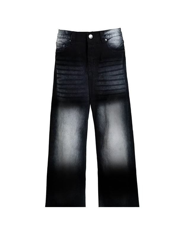 Washed Ombre Dangle Boyfriend Jeans