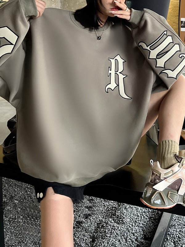 Street Letter Print Oversized Sweatshirt