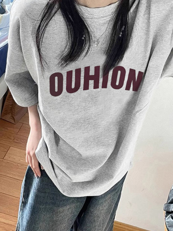 Street Letter Print Oversized Short Sleeve Tee
