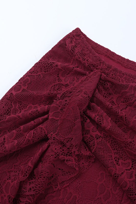 Sexy Lace Ribbon Slim Flare Pants