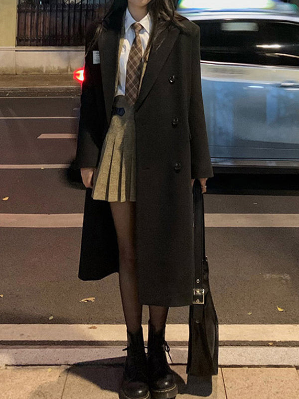 Preppy Double Breasted Longline Jacket