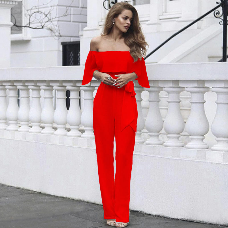 Women Clothes Jumpsuit off Shoulder Trousers Women Clothing
