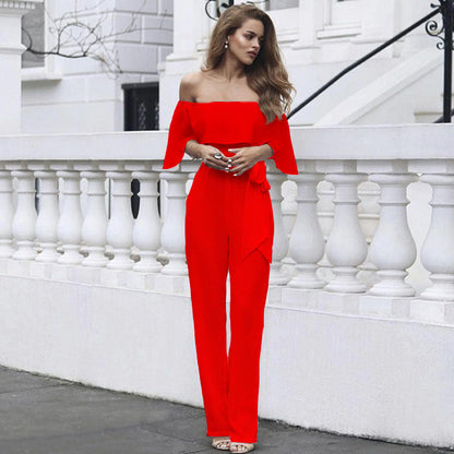 Women Clothes Jumpsuit off Shoulder Trousers Women Clothing