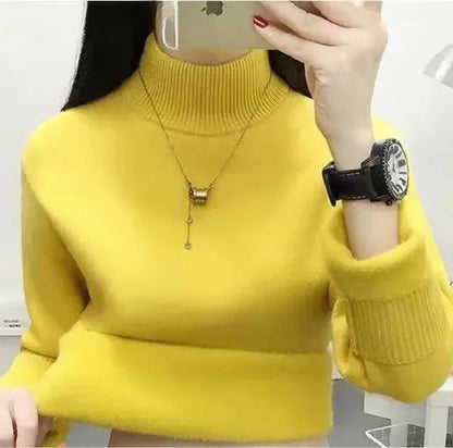 Jersey de cuello alto para mujer con forro polar | Ideal para otoño/invierno
