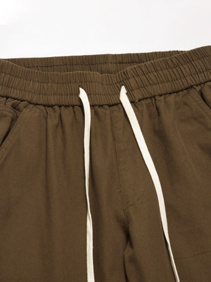 Casual Zipper Decor Cargo Pants