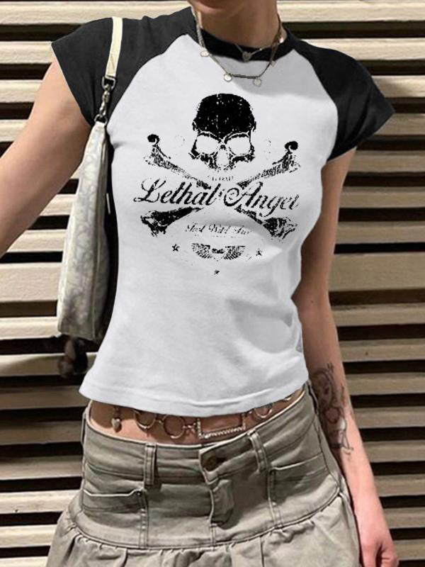 Skull Print Short Sleeve Tee