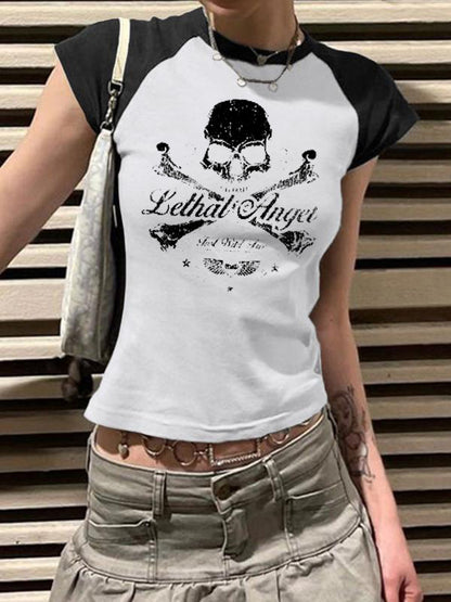 Skull Print Short Sleeve Tee