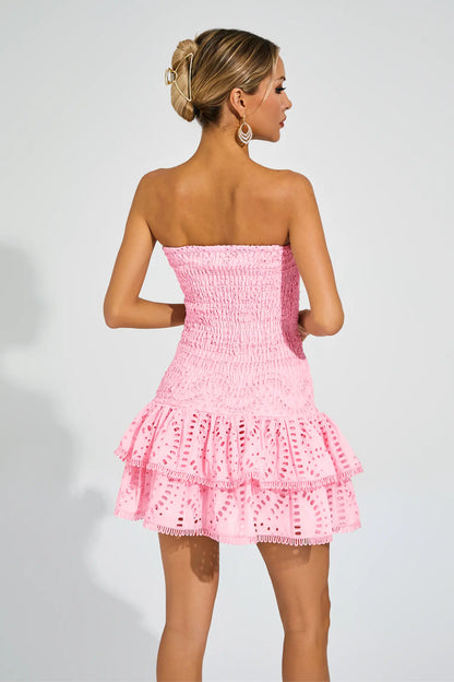 Bridget Pink Ruffle Mini Dress