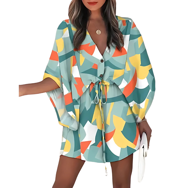 Nerys - Conjunto de Verano de Dos Piezas - Casual - Estilo Moderno - Ideal para Verano