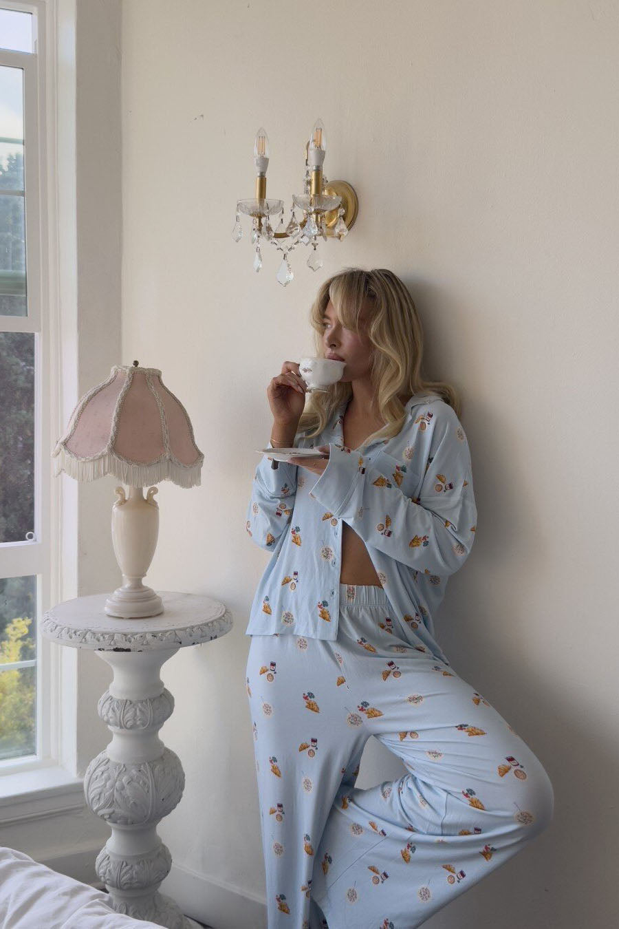 Conjunto de pijama con estampado de comida