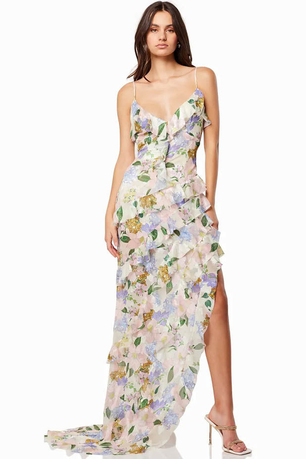 Vestido de organza con hombros descubiertos para primavera y verano