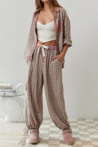 Conjunto de pijama azul cielo con empalme suelto