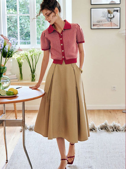 Madison Vintage Diamond Cropped Knitted Cotton Top