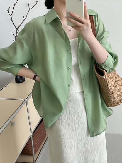 Olivia Loose Lapel Hollowed Back Slit Shirt