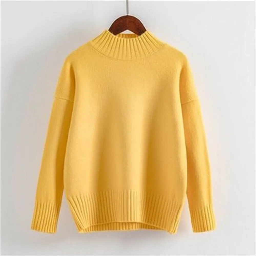 Jersey de cuello alto para mujer con mangas acanaladas | Ideal para otoño/invierno