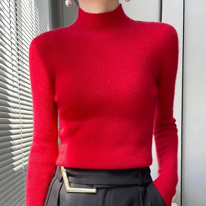 Jersey de cuello alto ajustado y grueso para mujer | Ideal para otoño/invierno