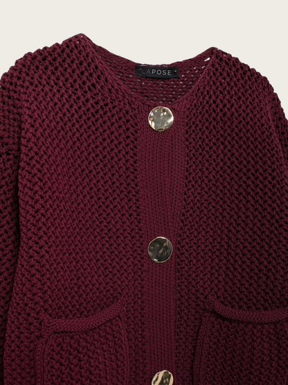 Klaira Button-Front Knit Cardigan