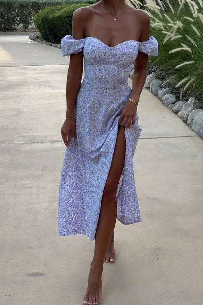 Chic U-Neck Floral Midi Dress