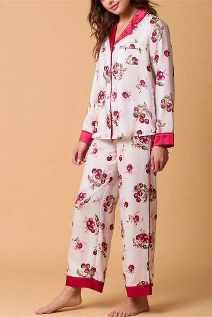 Conjunto de pijama con estampado de rayas navideñas