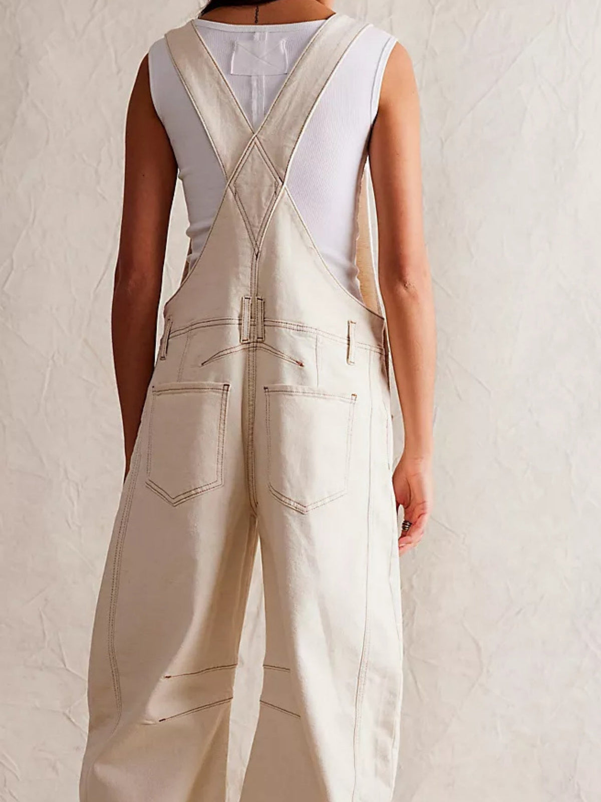 Washed Pocket Loose-fit Denim Overalls