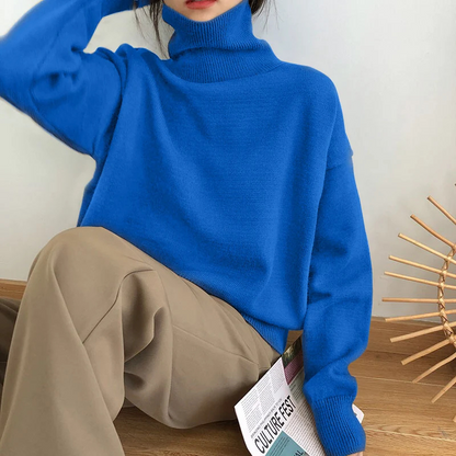 Jersey de cuello alto de punto suave para mujer | Ideal para otoño/invierno