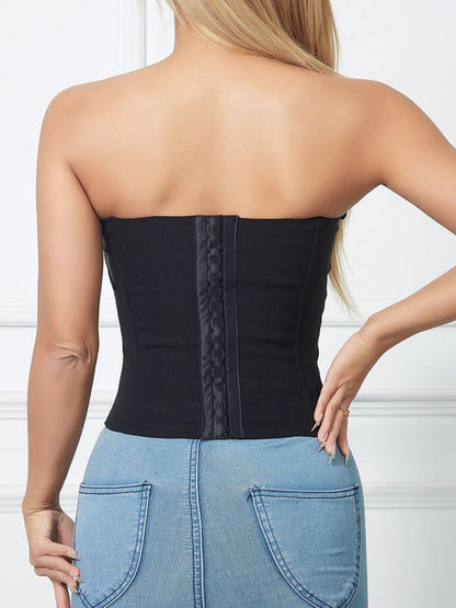Tie Cuff Fishbone Chest Wrap Slim Waist And Sexy Tank Tops&Camis