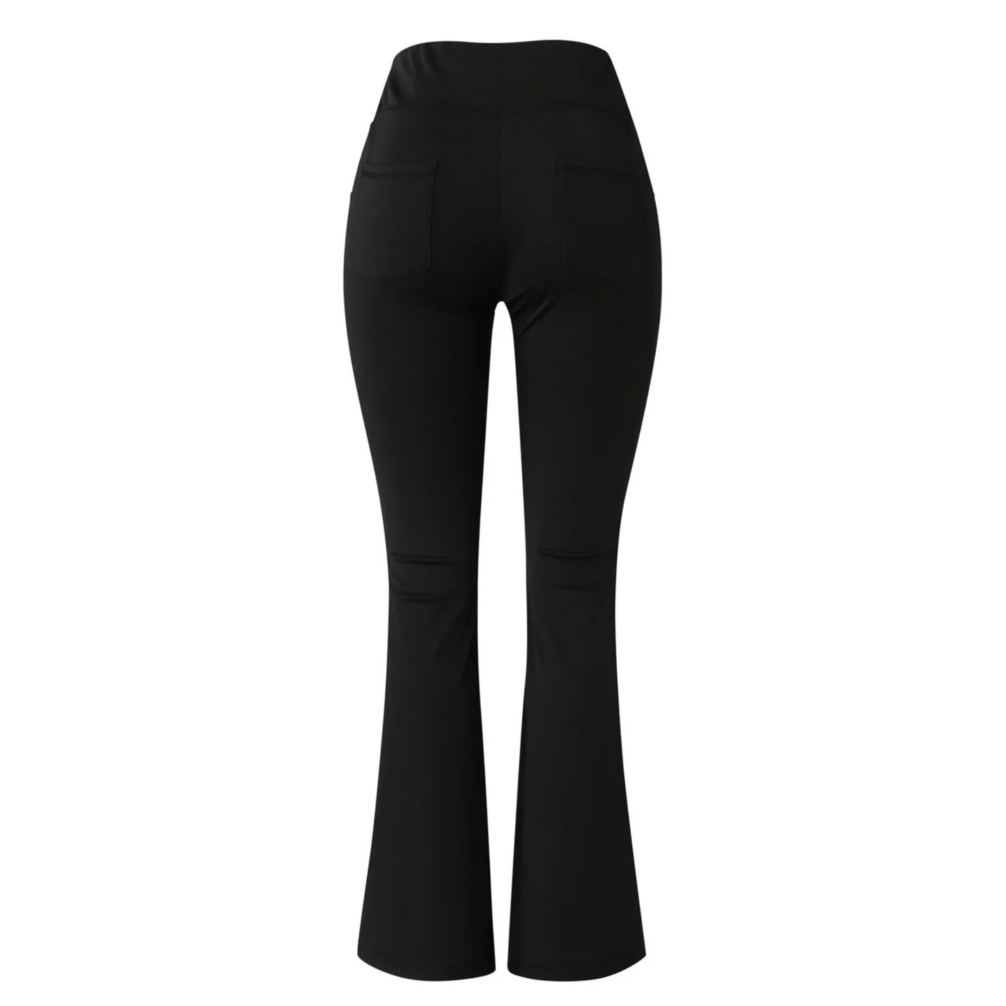 Women's Sporty High Waisted Flared Pants with Side Pockets | Great for All-Season Casual Days