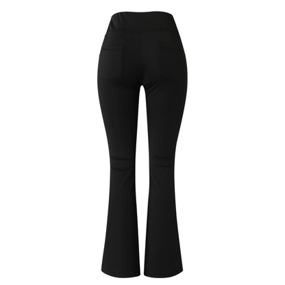 Women's Sporty High Waisted Flared Pants with Side Pockets | Great for All-Season Casual Days