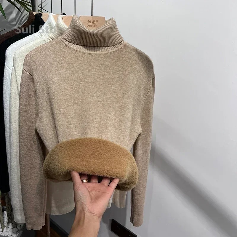 Jersey de cuello alto de polar suave para mujer | Ideal para otoño/invierno