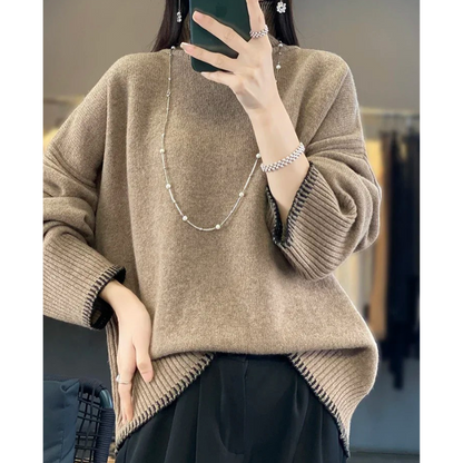 Jersey de punto suave y holgado para mujer, fácil de usar | Ideal para otoño/invierno