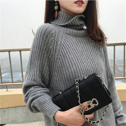 Jersey informal de cuello alto para mujer con estampado texturizado | Ideal para otoño/invierno
