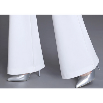 Women's Elegant Tight Fit High Waisted Flared Trousers | Ideal for All Seasons