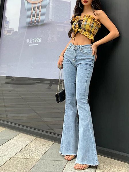 Women's Casual High Waisted Denim Flared Jeans | Ideal for All Seasons