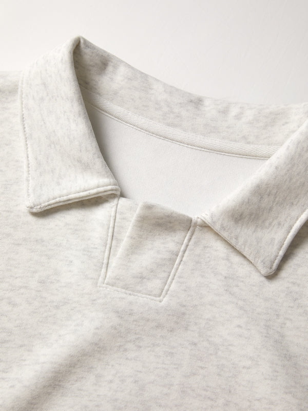 Solid Color Lapel Neck Oversized Hoodie
