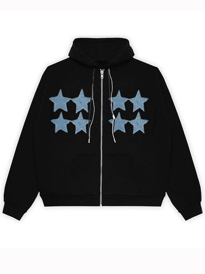 Star Print Oversized Hoodie
