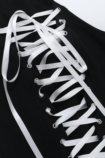 Street Halter Tie Gothic Dress