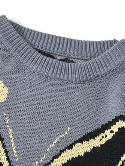 Oversized Butterfly Jacquard Sweater