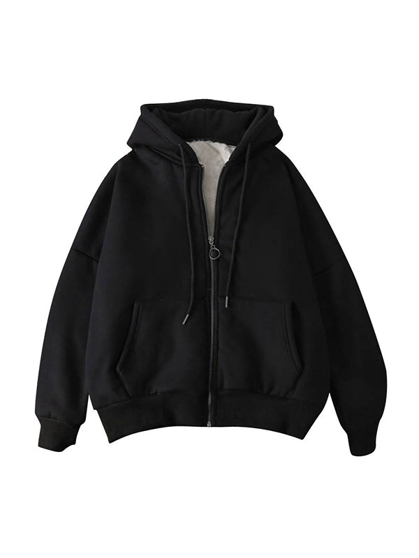 Fleece Lined Thermal Zip Up Hoodie
