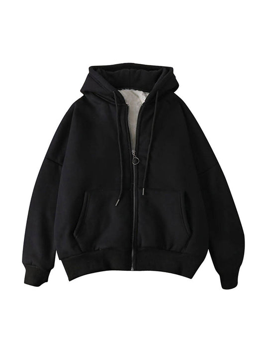 Fleece Lined Thermal Zip Up Hoodie