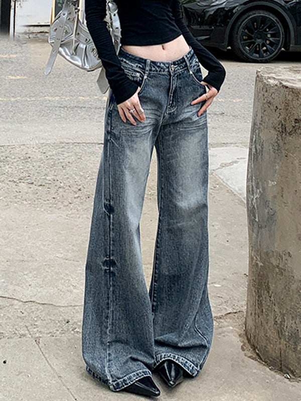 Heavy Craftsman Whiskers Washed Flare Jeans