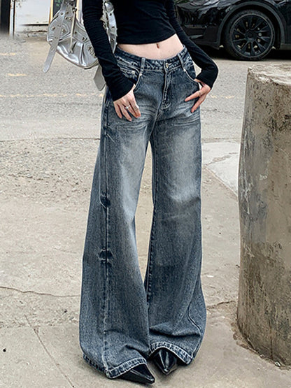Heavy Craftsman Whiskers Washed Flare Jeans