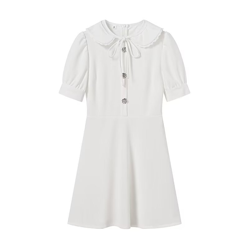 Evie A-Line Dress with Spliced Collar