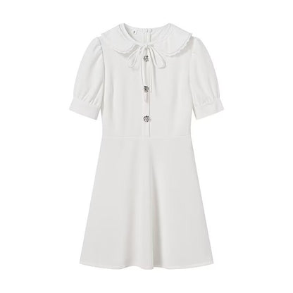 Evie A-Line Dress with Spliced Collar
