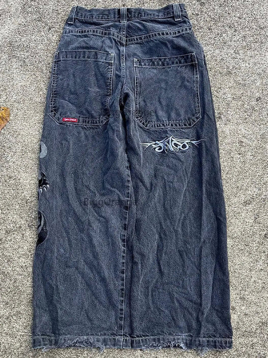 Retro Embroidery Hip Hop Street Boyfriend Jeans