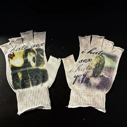 Emo Stretch Knitted Fingerless gloves