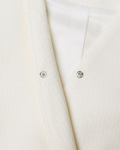 Waist Asymmetric Suit With Dropped Shoulder Sleeves Vest